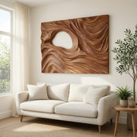 Undertow Carved Wood Wall Art Panel in Walnut, view 8 — view 8