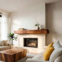 Solid Wood Floating Fireplace Mantel Rustic Live Edge Holiday Decoration, view 8