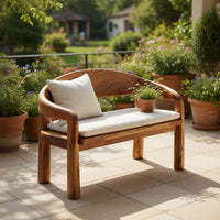 Solid Wood Outdoor Garden Bench Solid Live Edge Entryway Modern Interiors, view 8