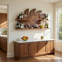 Solid Wood Wine Rack Farmhouse Wall Hallway Beverage Accent Storage, view 8