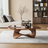 Sculpted Figure-Eight Coffee Table in Solid Hardwood, view 8