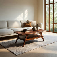 Tapered-Leg Coffee Table with Lower Display Shelf, view 8