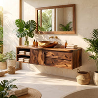 Solid Wood Bathroom Vanity Mid Century Floating Luxury, view 8