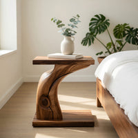 Solid Wood Nightstand Sculptural Bedroom Home, view 8
