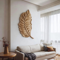 Plumeleaf Feather Wall Sculpture in Carved Wood, view 8 — view 8