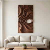 Deepcurrent Walnut Wall Art in Two Carved Panels, view 8 — view 8