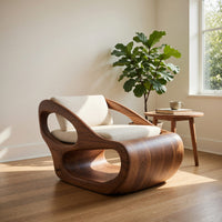Solid Wood Chair Artistic Organic Lounge Home, view 8