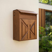 Solid Wood Mailbox Post Farmhouse Sculpture Outdoor Rustic, view 8
