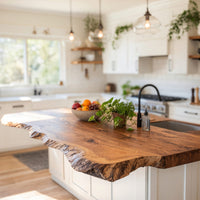 Solid Wood Table Top Mid Century Kitchen Countertop Sleek Design Kitchen, view 8