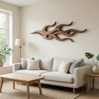 Twin Flame Walnut Wall Art Panel, Slim Silhouette, view 8 — view 8