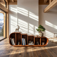 Stepped TV Console for a Reading and Media Wall, view 8