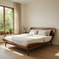 Solid Wood Bed Frame Handcrafted Headboard Modern Bedroom, view 8