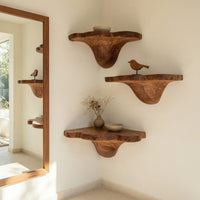 Solid Wood Mushroom Shelf Handcrafted Live Edge, view 8