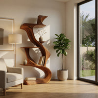 Riverform Bookshelf, Hand-Shaped from Solid Walnut, view 8