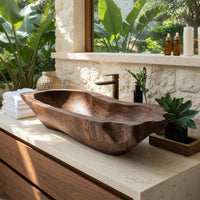 Solid Wood Sink Vanity Mid Century Wash Basin Bathroom, view 8