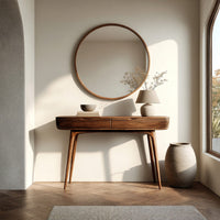 Console Table on Splayed Tapered Legs in Solid Walnut, view 8