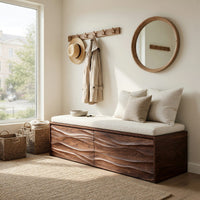 Solid Wood Entryway Storage Bench Carved Home Styles, view 8