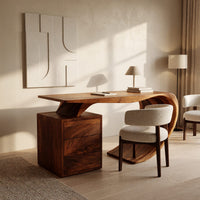 Scrollform Desk, Hand-Shaped from Solid Walnut, view 8