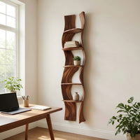 Solid Wood Wall Mounted Shelf Minimalist Bathroom Space Saving, view 8