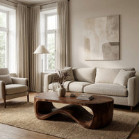 Loopwave Sculptural Hardwood Coffee Table for Living Rooms, view 8