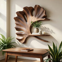 Solid Wood Wall Mounted Shelf Entryway Space Saving, view 8