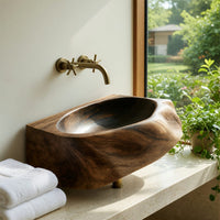 Solid Wood Sink Vanity Handcrafted Solid Natural Bathroom, view 8