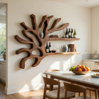 Solid Wood Wine Rack Industrial Wall Entryway Beverage Arrangement Unit, view 8