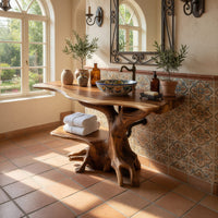 Solid Wood Live Edge Vanity Farmhouse Bathroom Rustic Solid Bathroom, view 8