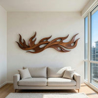 Rising Plume Walnut Wall Sculpture with Layered Tips, view 8 — view 8