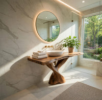 Solid Wood Bathroom Vanity With Twisted Base Spa Bath, view 8