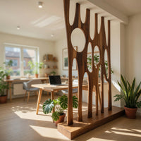 Solid Wood Room Divider Sculptural With Artistic Carved Bedroom, view 8