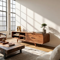 Capsuline TV Console in Hand-Finished Solid Walnut, view 8