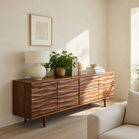 Solid Wood Sideboard Luxury Sculpted Living Room, view 8