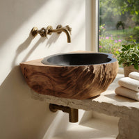 Solid Wood Sink Vanity Mid Century Bathroom, view 8