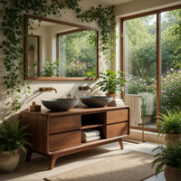 Solid Wood Bathroom Vanity With Drawers Both Sides, view 8