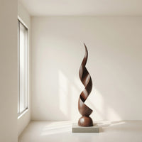 Solid Wood Sculpture Wall Art Handcrafted Organic Contemporary Landscape Office, view 8