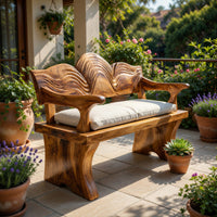 Solid Wood Outdoor Garden Bench Live Edge Entryway Interior Home, view 8