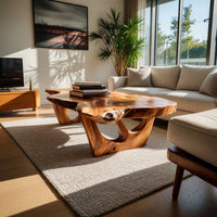 Hollow-Carved Pedestals Under a Free-Form Coffee Table, view 8