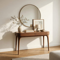 Curved-Leg Console Table with Two Flush Front Drawers, view 8