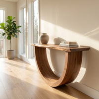 Artistic Wood Console Table For Gallery Interior, view 8