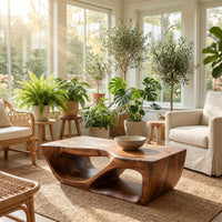 Modern Coffee Table With Curved Storage For Living Room, view 8
