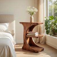 Solid Wood Nightstand With Storage Levels Bedroom, view 8