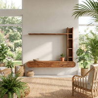 Wall-Mounted Floating Console With Tall Display Shelf, view 8