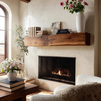 Solid Wood Floating Fireplace Mantel Shelf Cozy Living Room, view 8