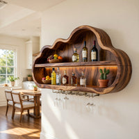 Solid Wood Wine Rack Scandinavian Bottle Storage Holder Kitchen Bar, view 8