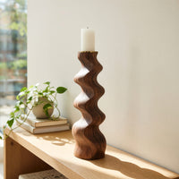 Solid Wood Candle Holder Handcrafted Stand Furniture Accent Display, view 8