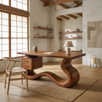 Serpentine Base Desk for a Sunlit Studio Corner, view 8