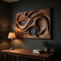 Looping Ovals and Pods in a Framed Wood Wall Relief, view 9 — view 9