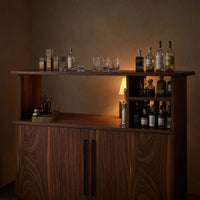 Solid Wood Bar Table Outdoor With Cabinet Patio Poolside, view 9
