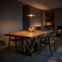 Modern Live Edge Kitchen Table For Garden Villa, view 9